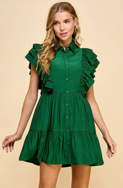 FOR THE FRILL OF IT BUTTONED DRESS