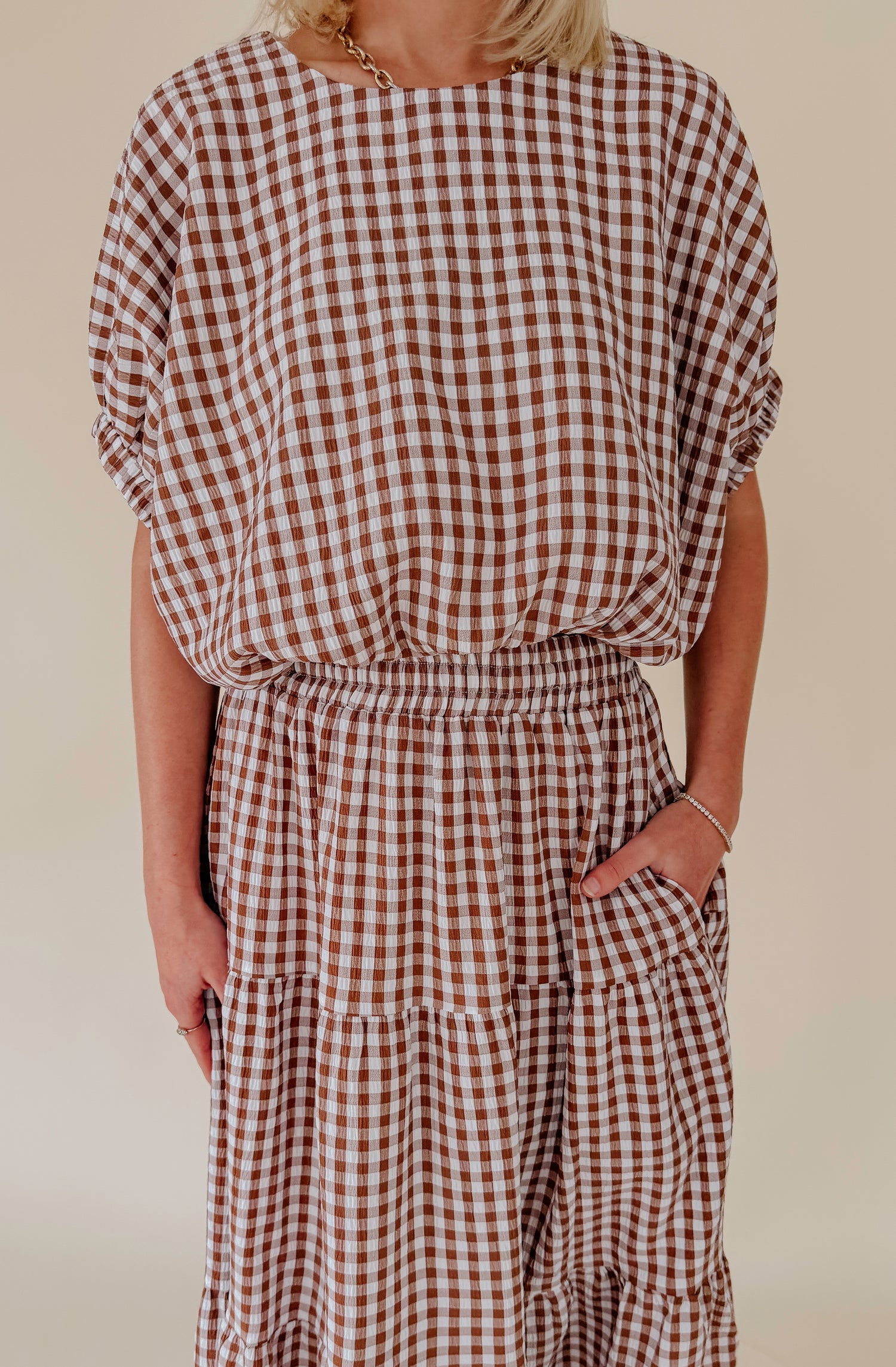 PLAID TO MEET YOU GINGHAM TOP