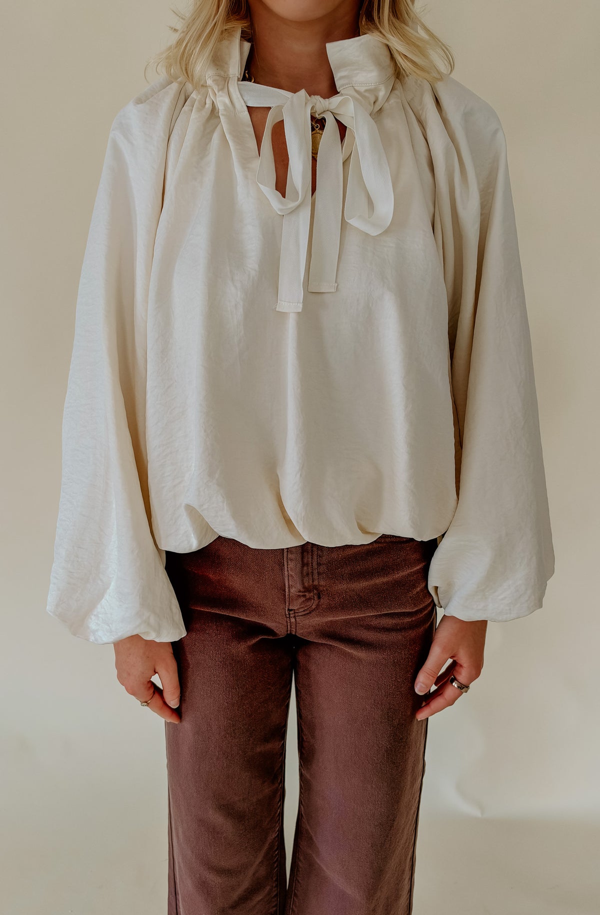THE ALLY TIE FRONT BLOUSE