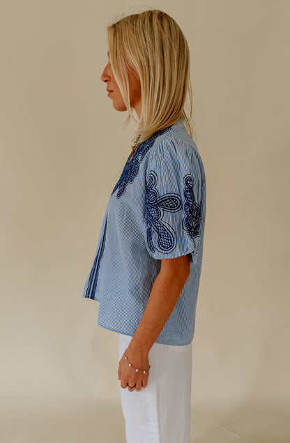SUMMER BLISS EMBROIDERED BLOUSE