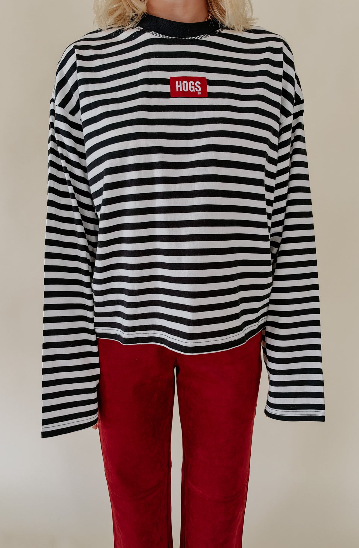 HOGS STRIPED PATCH TEE
