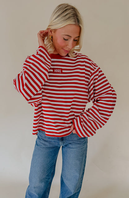 HOGS PATCH STRIPED TEE