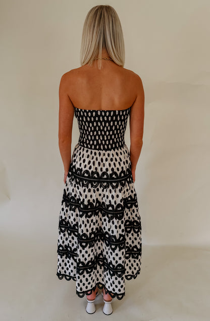 SPOTTED ON THE TOWN MIDI DRESS