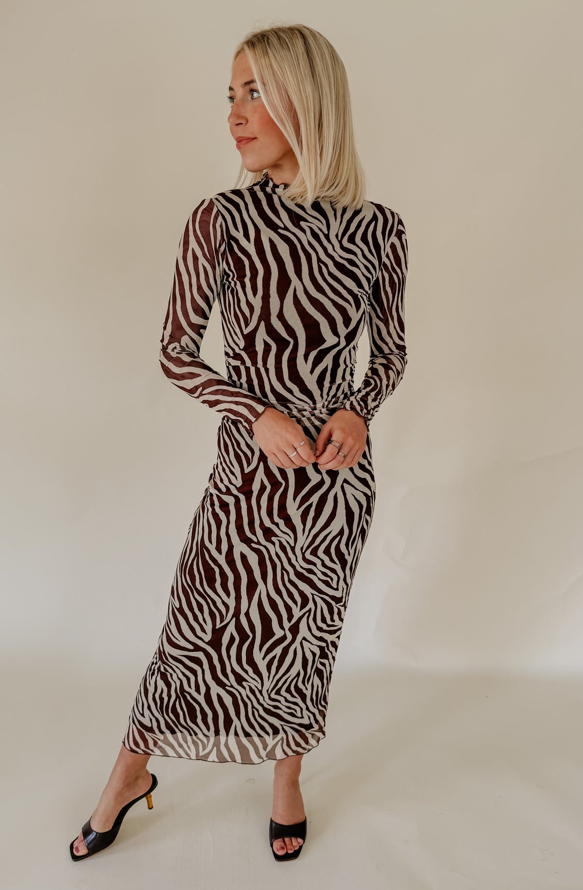 Z SUPPLY SEVILLA ZEBRA MESH MIDI DRESS