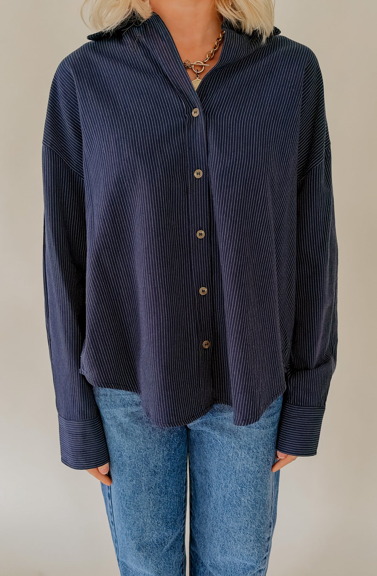 ON THE REGULAR STRIPED BUTTON DOWN