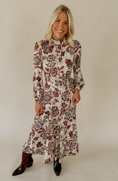 CHANGING SEASONS FLORAL MIDI DRESS
