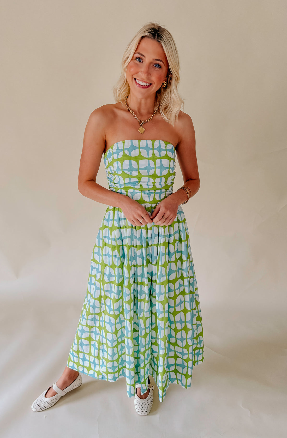 THE WILLA STRAPLESS MIDI DRESS