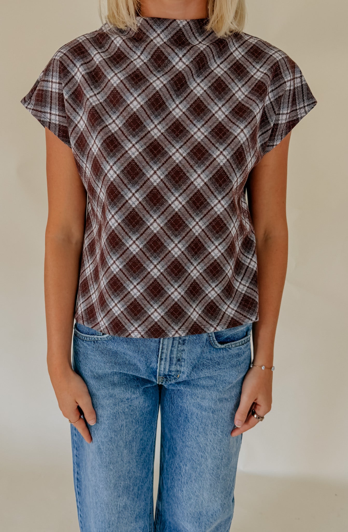 CHECK MATE KNIT BLOUSE