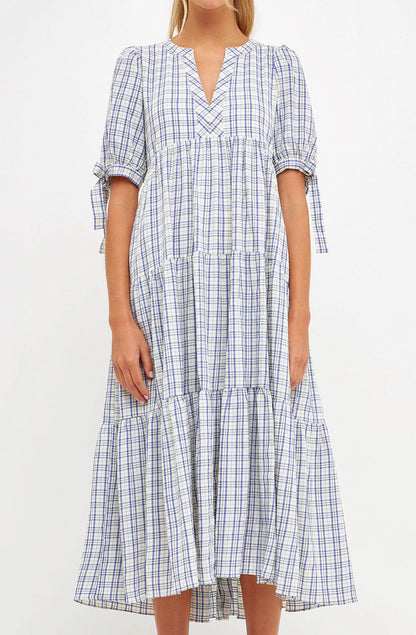 PLAID REPUTATION MIDI DRESS