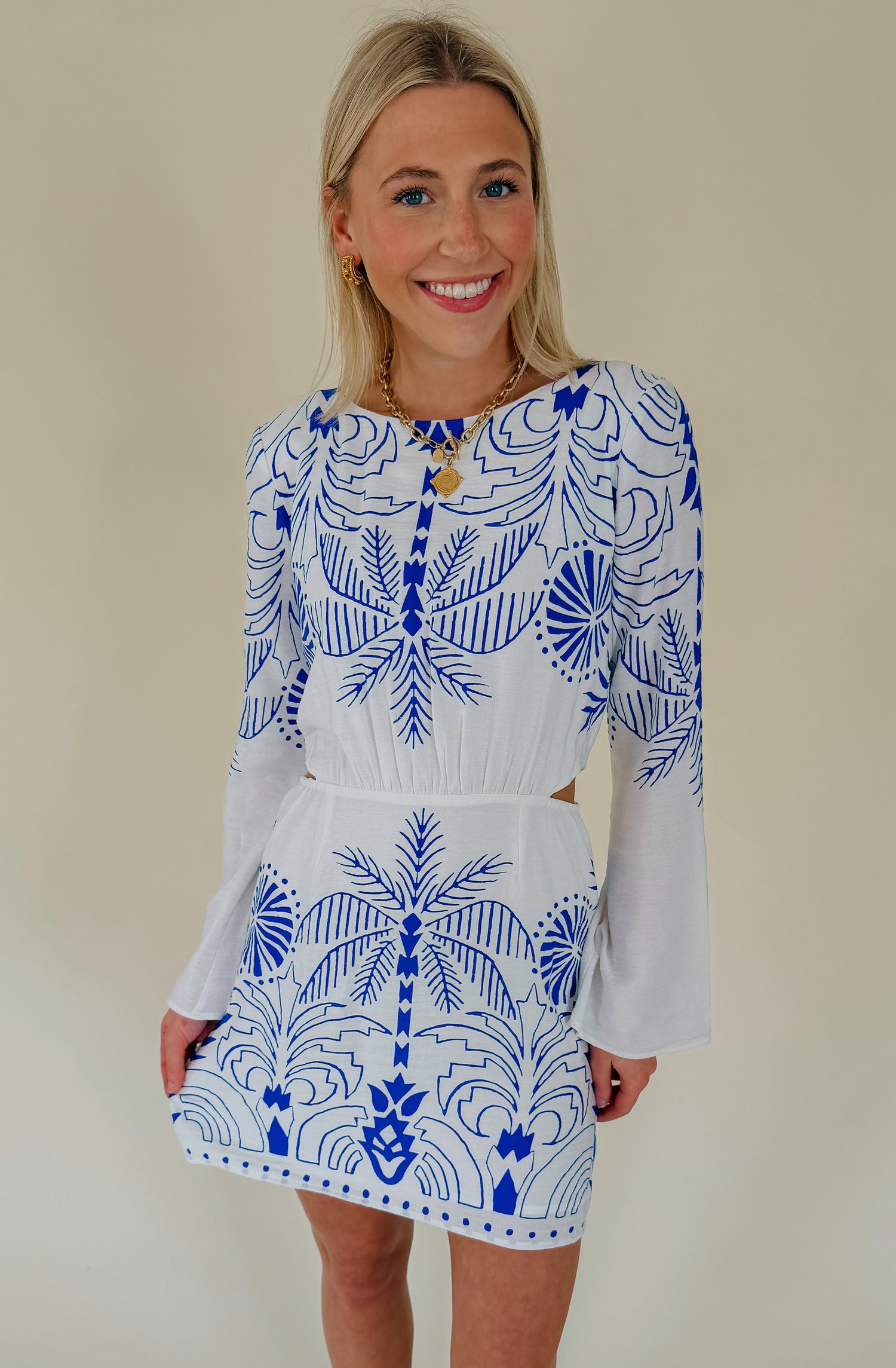 Z SUPPLY TAHINA PALM MINI DRESS