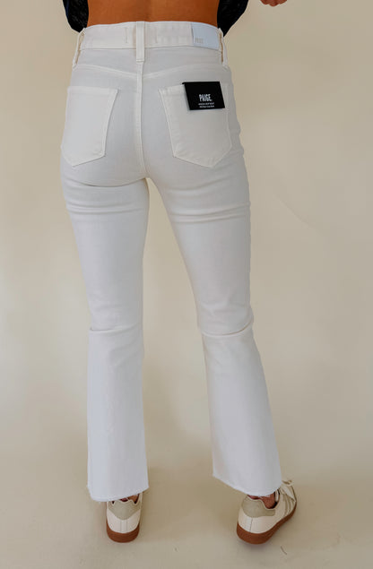 PAIGE MASON CROP BOOT DENIM IN CREAM CLOUD