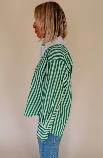 SPRING STRIPES BUTTON DOWN