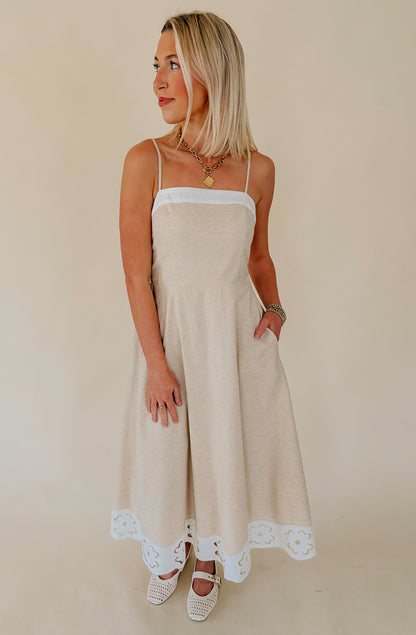SPRING LINENS MIDI DRESS