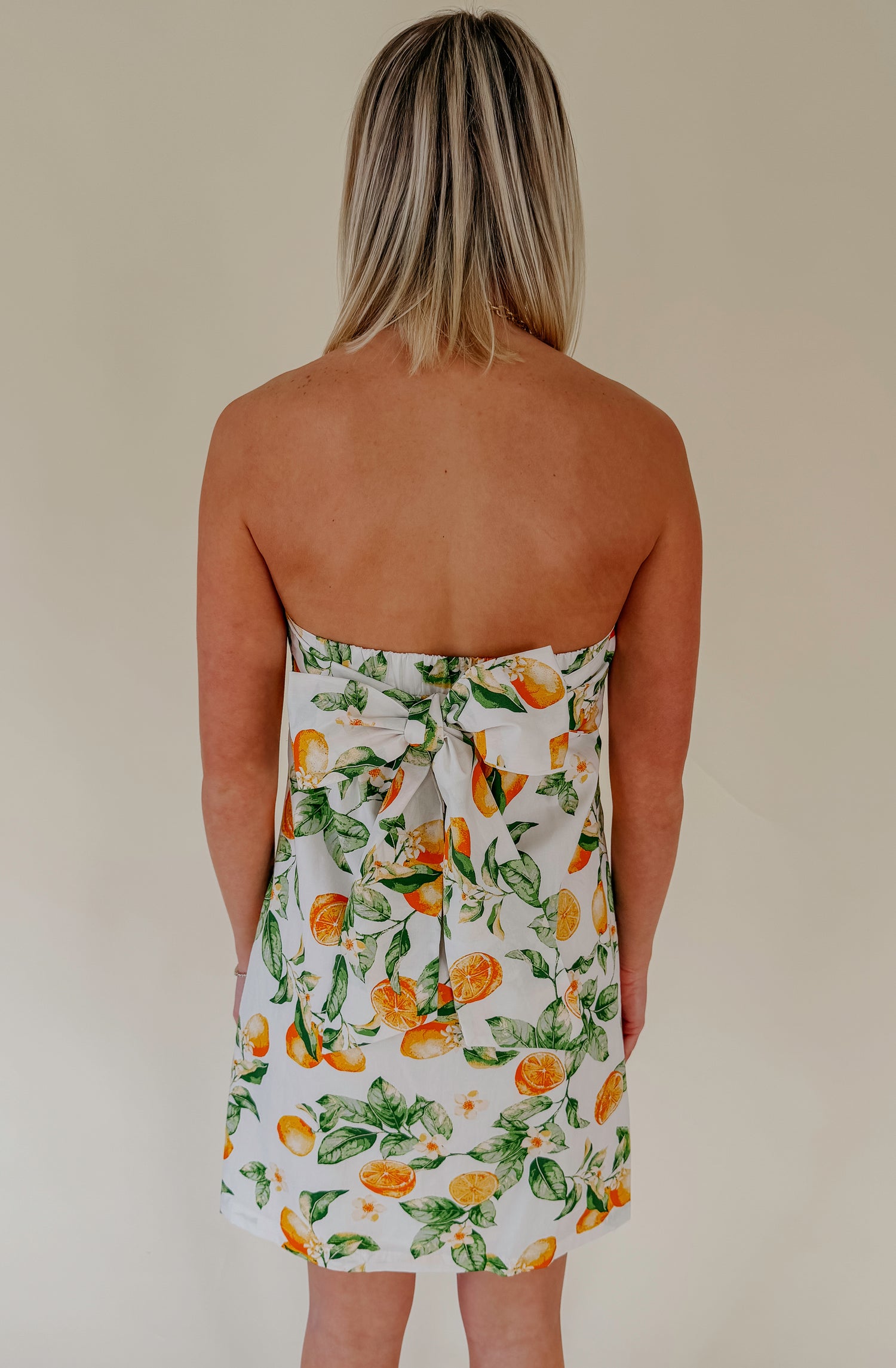 WHEN LIFE GIVES YOU LEMONS STRAPLESS DRESS