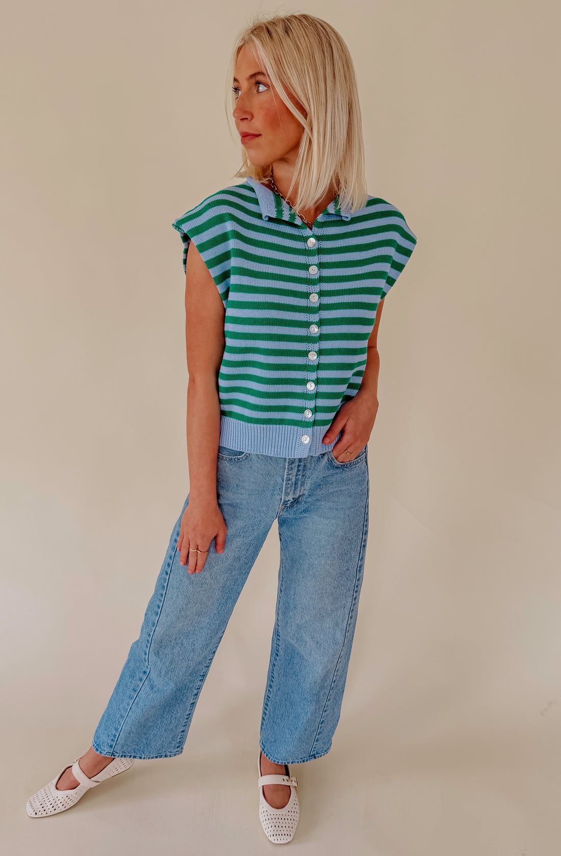 PERFECT COMBO BUTTONED SWEATER TANK