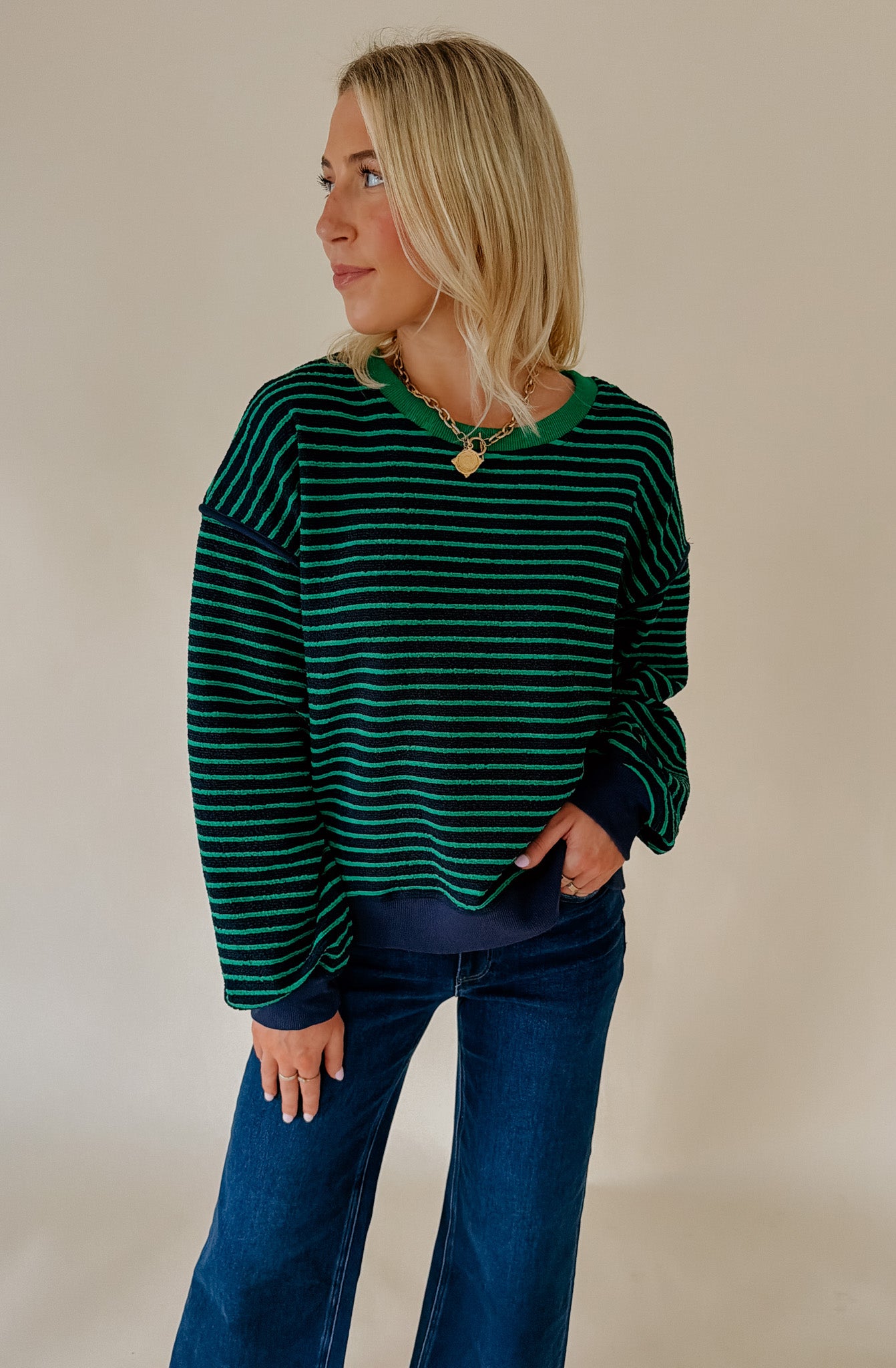 HARBORSIDE STRIPED PULLOVER