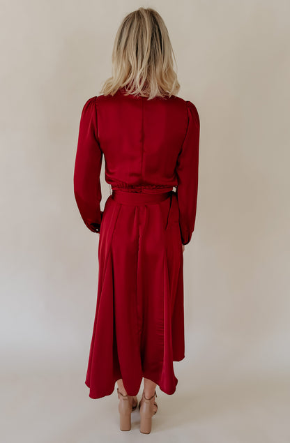 HOLIDAY PARTY BELTED MIDI DRESS