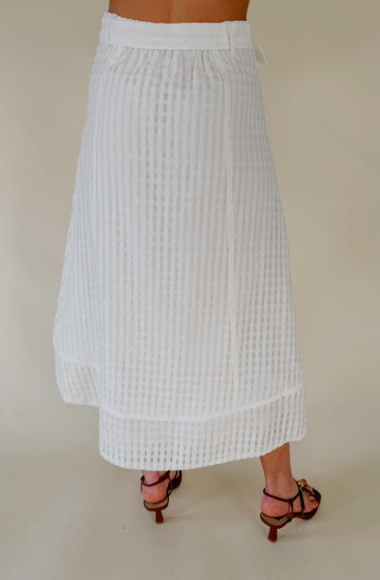 THE WHIT TEXTURED MIDI SKIRT