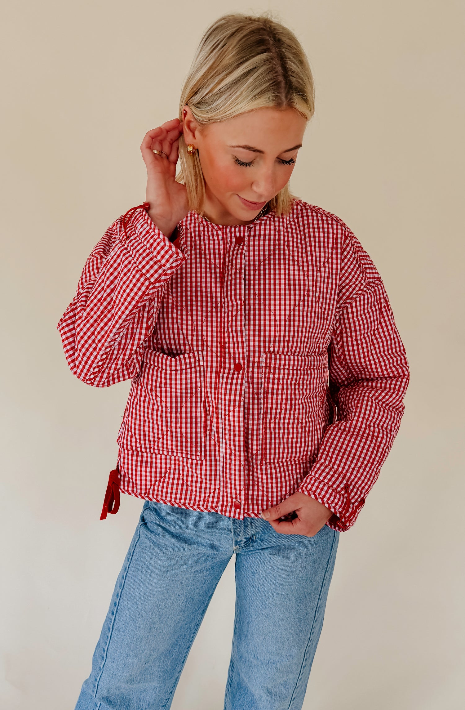 HEART EYES QUILTED PUFFER JACKET