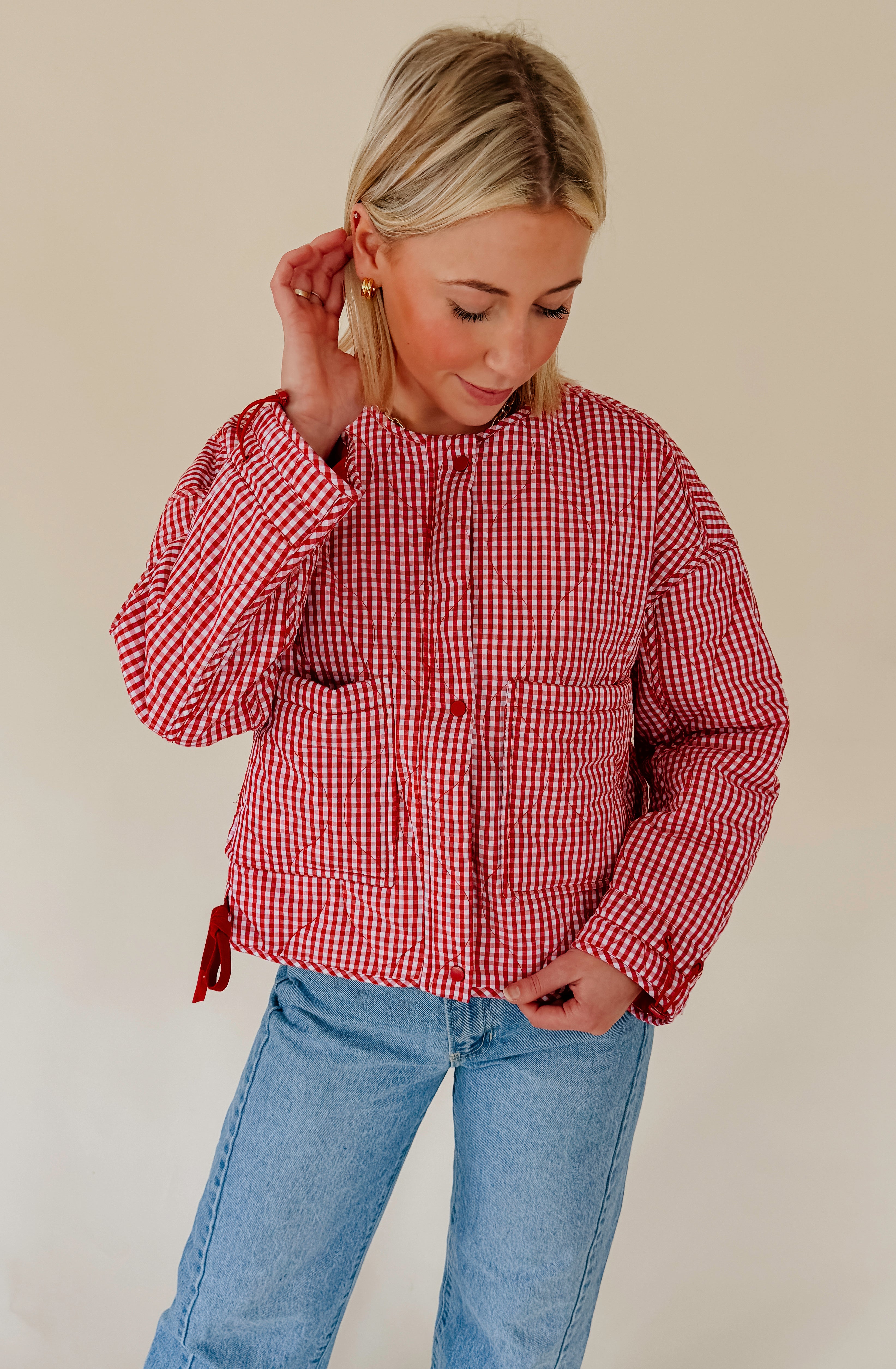 HEART EYES QUILTED PUFFER JACKET