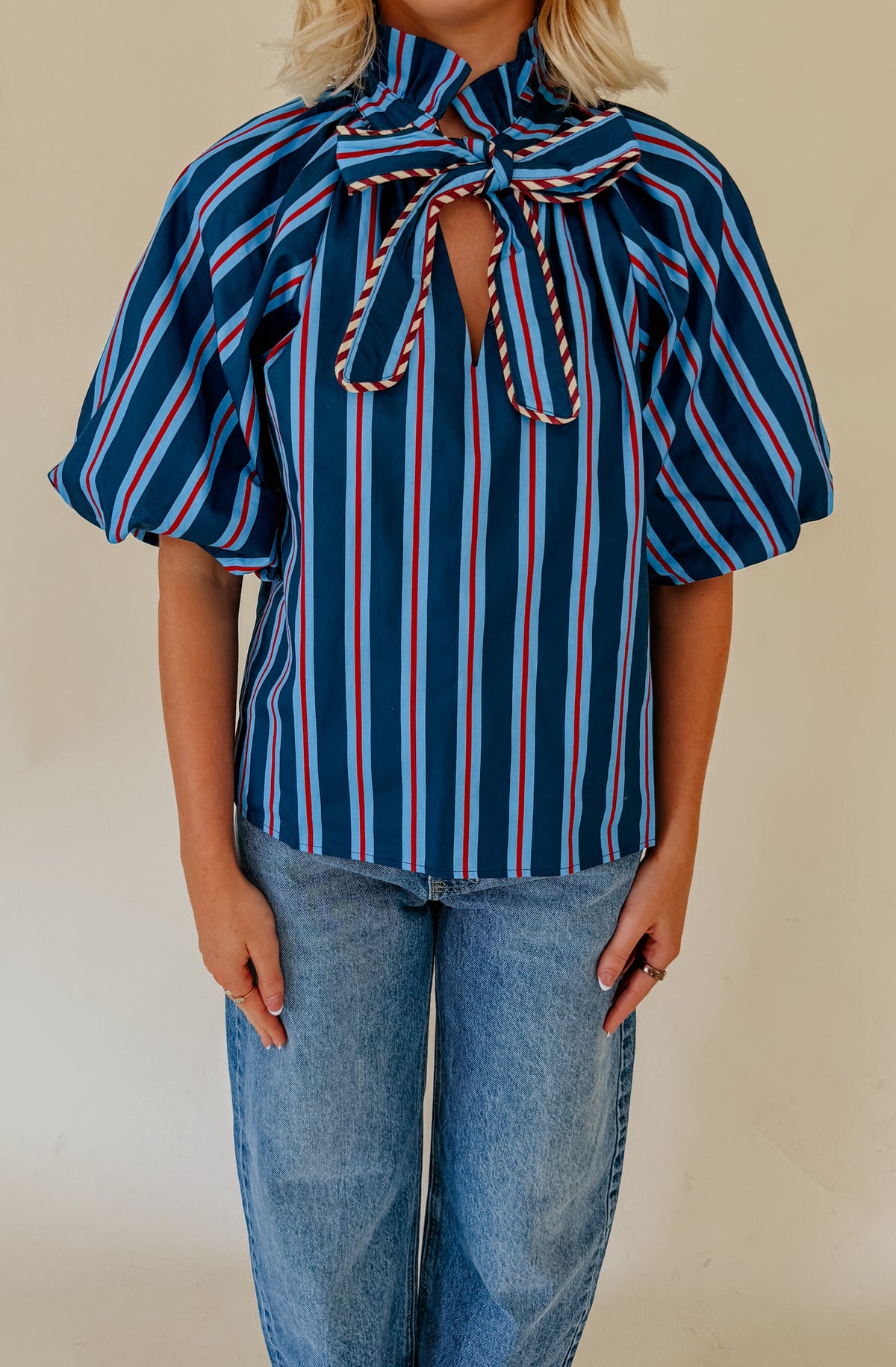 THE BOWERY STRIPED BLOUSE