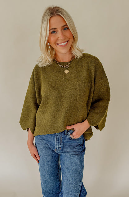 ON THE EDGE SCALLOPED SWEATER