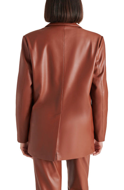 STEVE MADDEN IMAAN FAUX LEATHER BLAZER