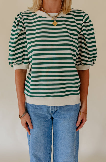 NO DOUBTS STRIPED PULLOVER TEE