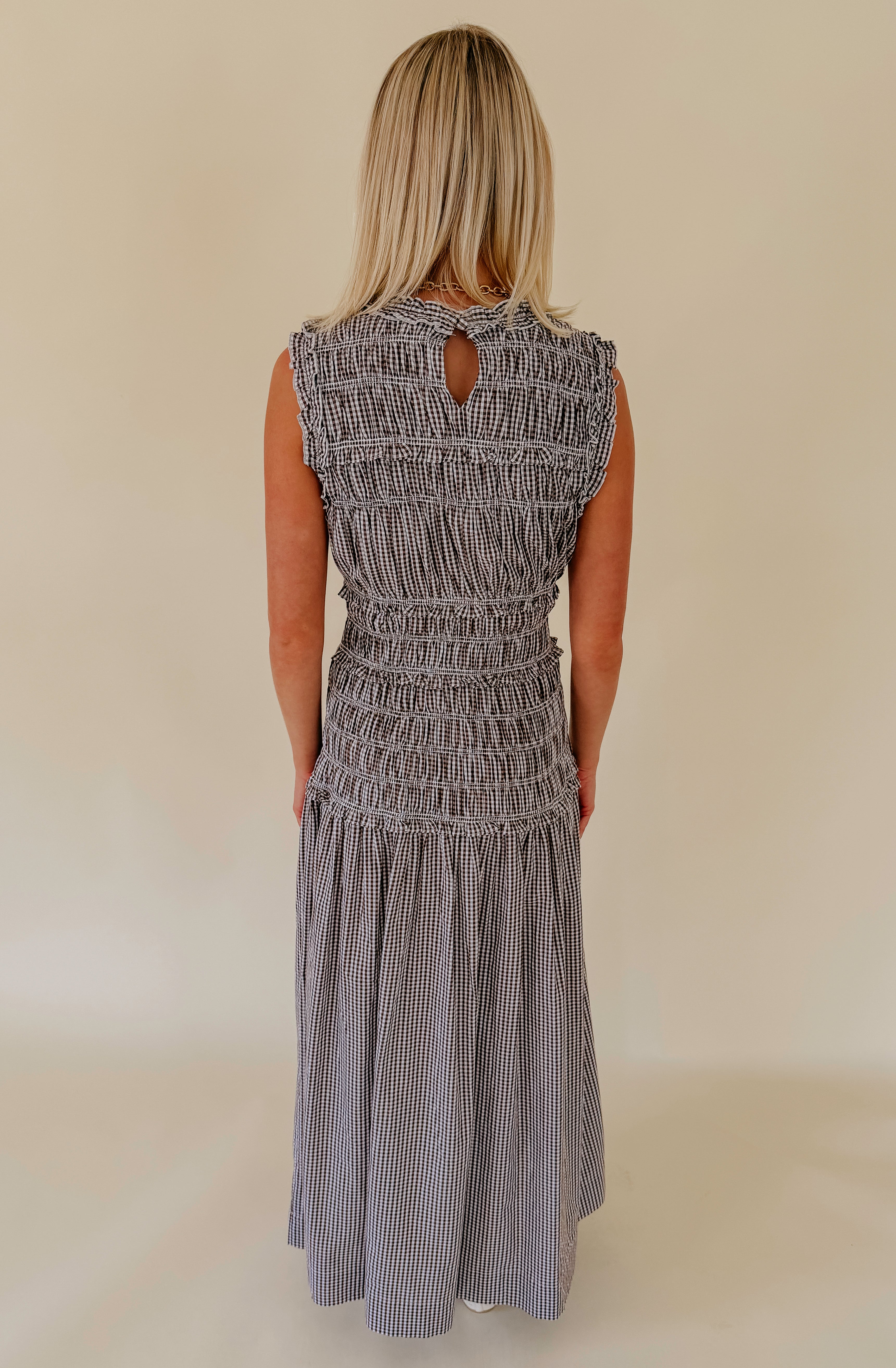 THE PENELOPE RUCHED MIDI DRESS