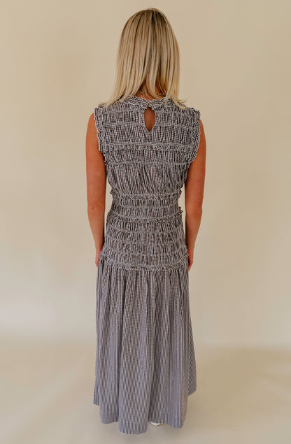 THE PENELOPE RUCHED MIDI DRESS
