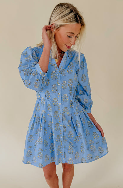 OUT TO LUNCH BUTTONED MINI DRESS