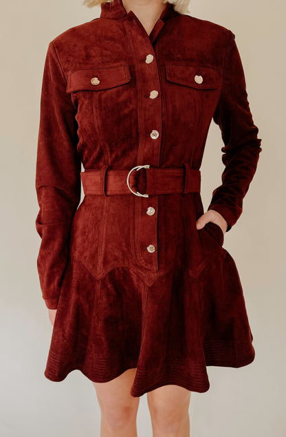 CIEBON LAURIE BELTED LONG SLEEVE MINI DRESS