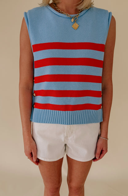 OFF COAST STRIPED SWEATER TANK