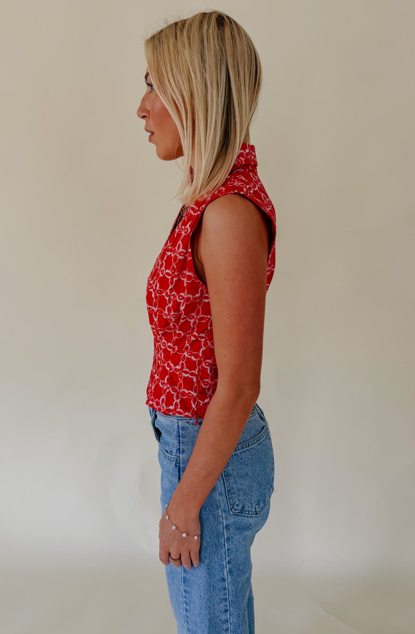 RED-Y FOR IT PLEATED WAIST TANK
