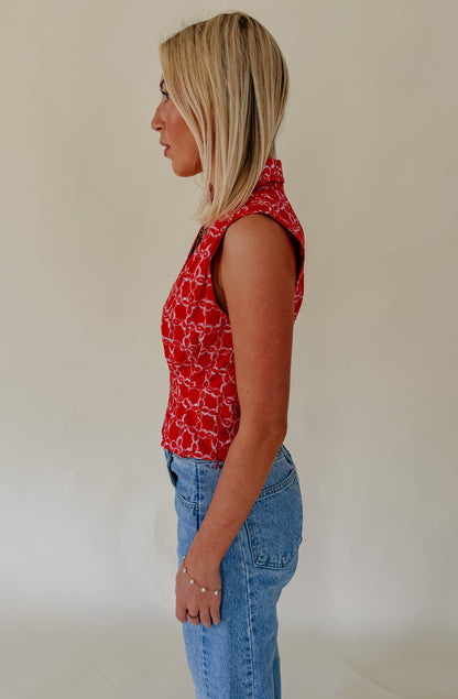 RED-Y FOR IT PLEATED WAIST TANK