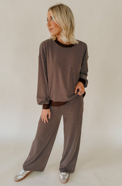 ESPRESSO STRIPED LOUNGE PANT