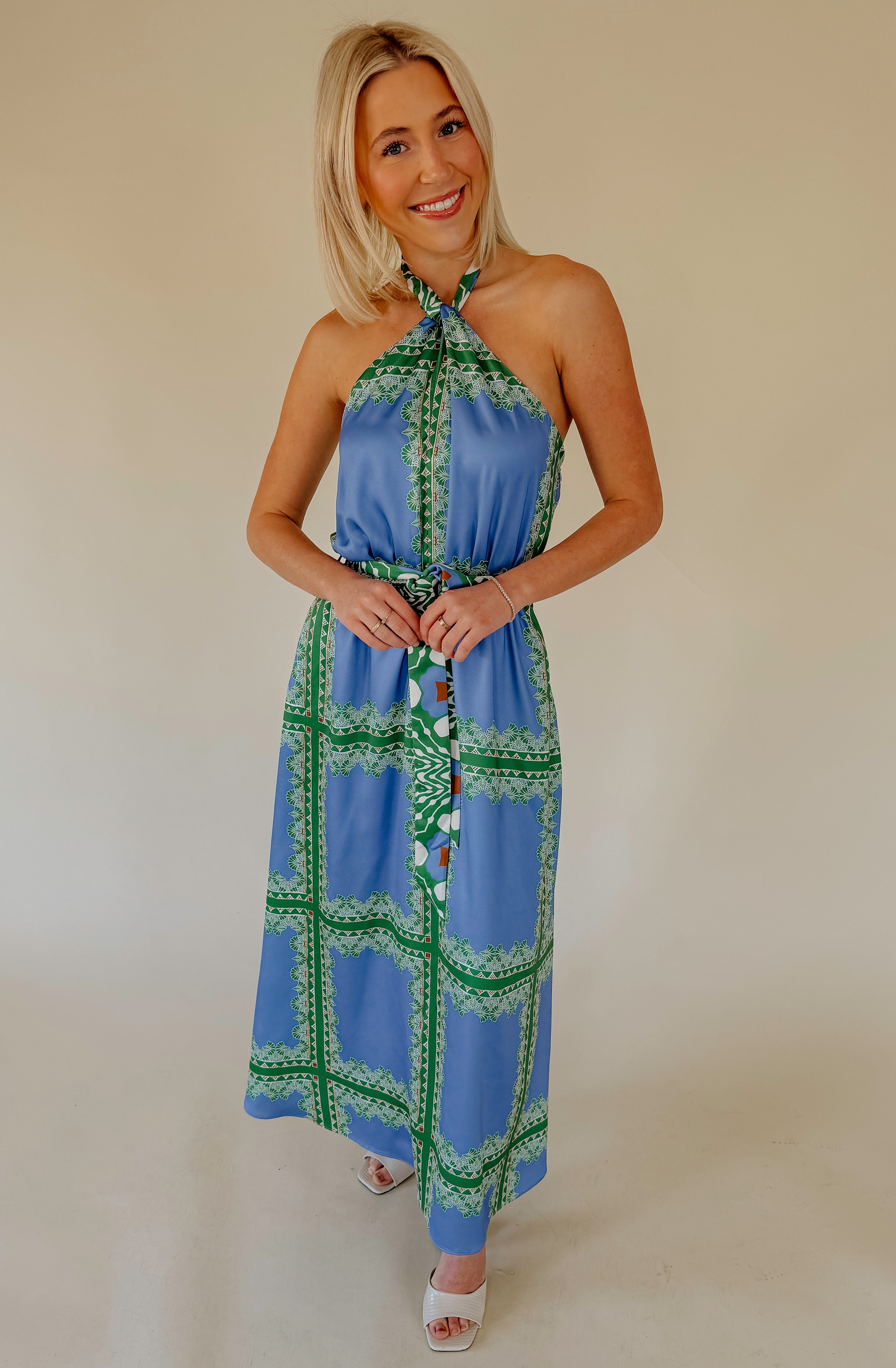 CIEBON LECHE HALTER DRESS