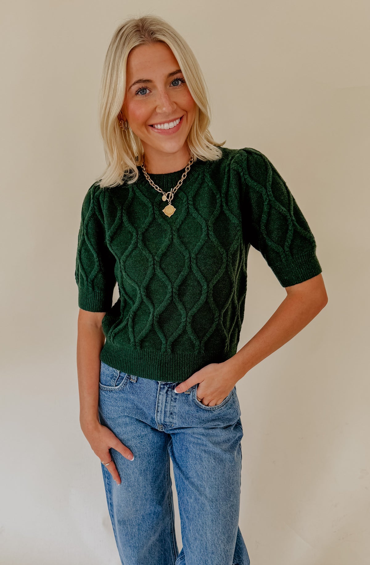 BENEATH THE PINES CABLE KNIT SWEATER