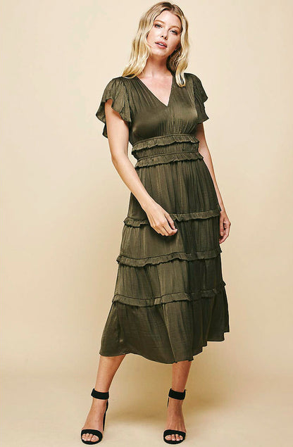 SOLID FOR FALL MIDI DRESS