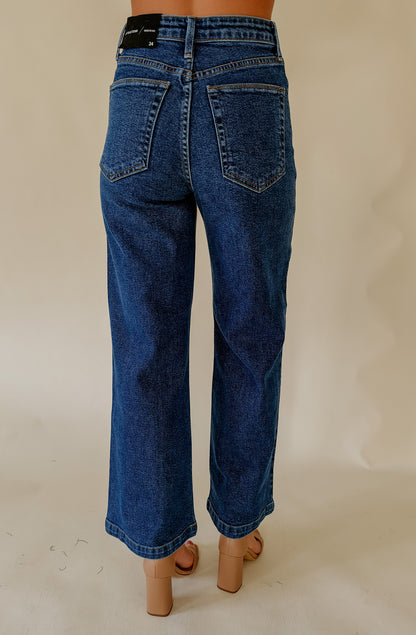 JUST BLACK PATCH POCKET WIDE LEG DENIM