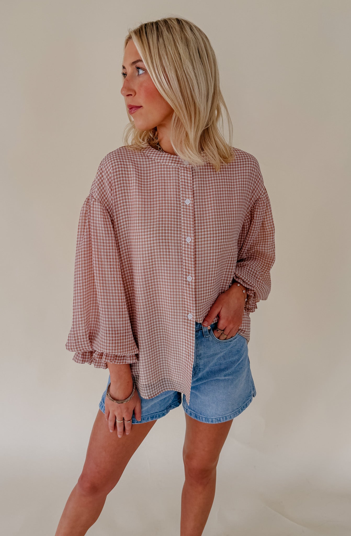 PICNIC PERFECT GINGHAM RELAXED BLOUSE