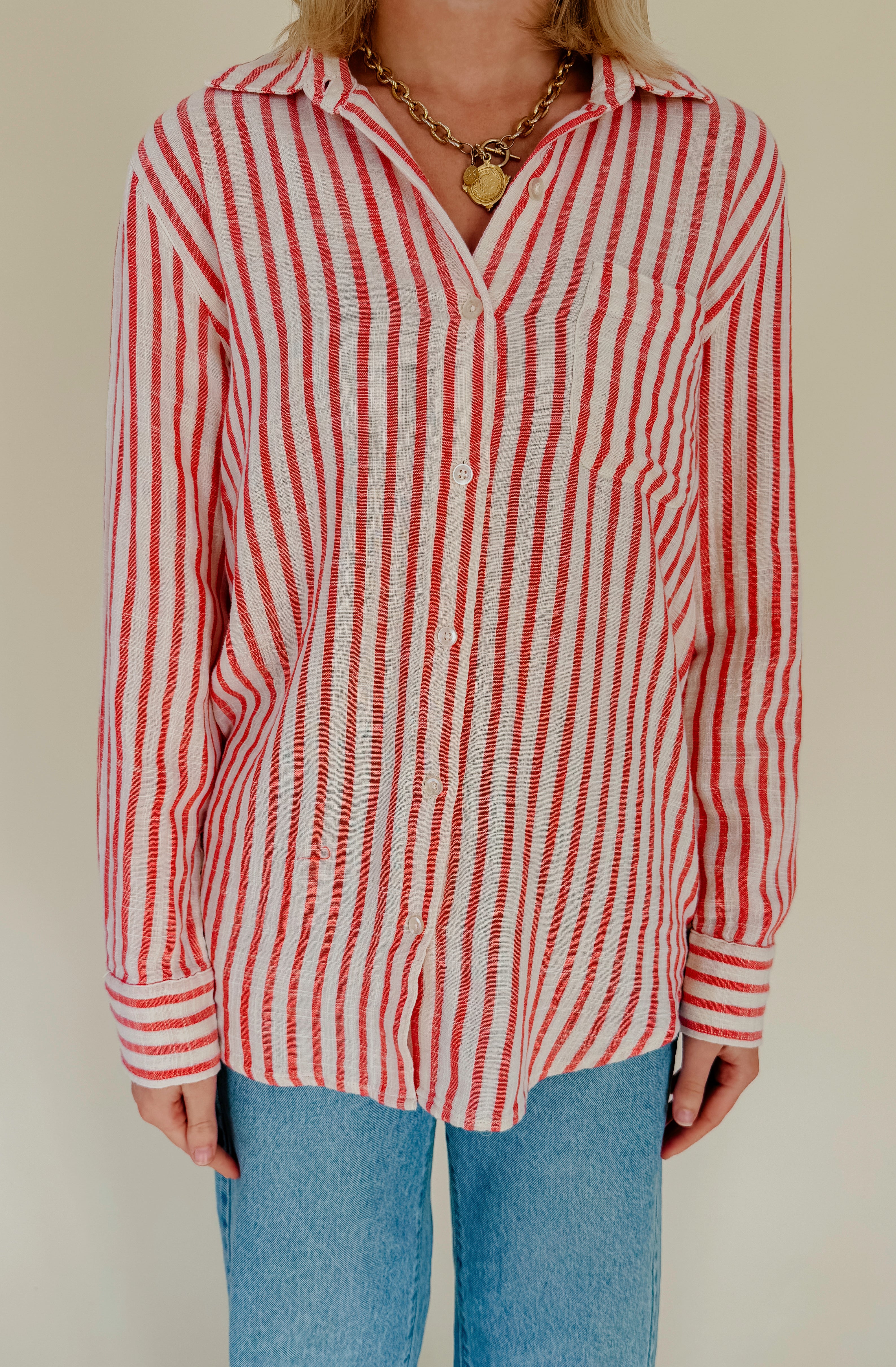 Z SUPPLY SATURDAYS STRIPE BUTTON UP