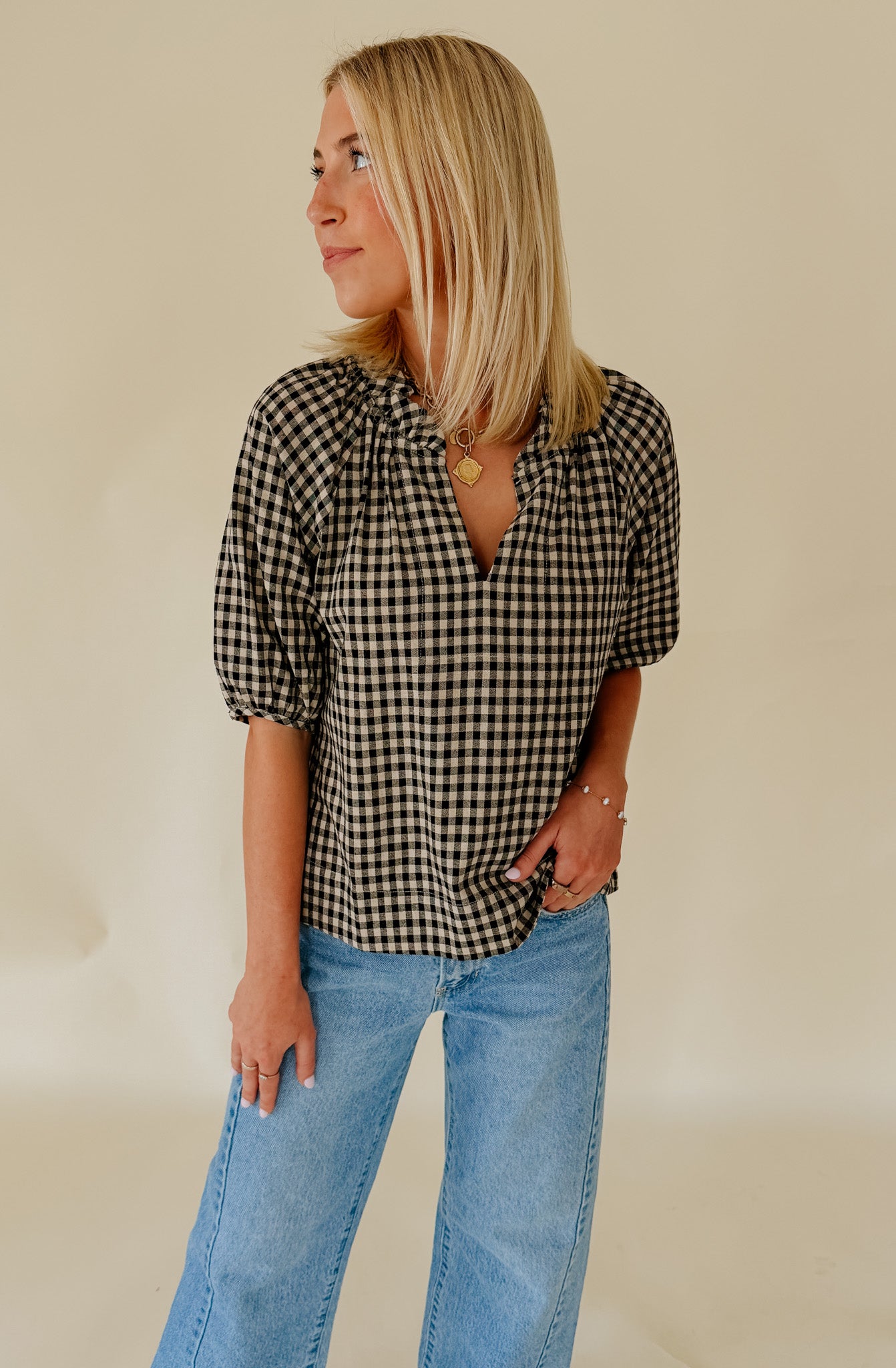 ALEX GINGHAM BLOUSE