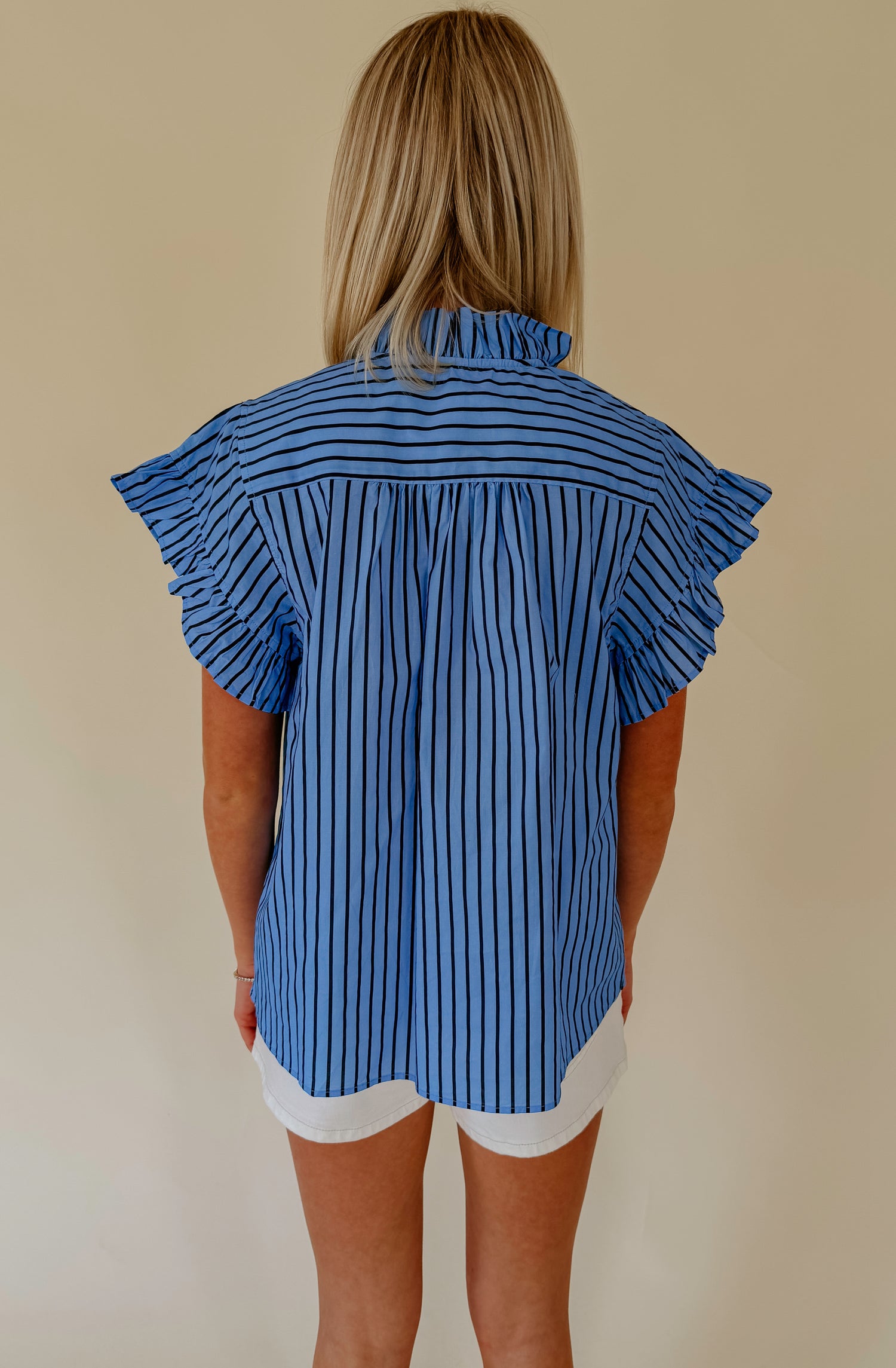 HEART SET STRIPED BLOUSE