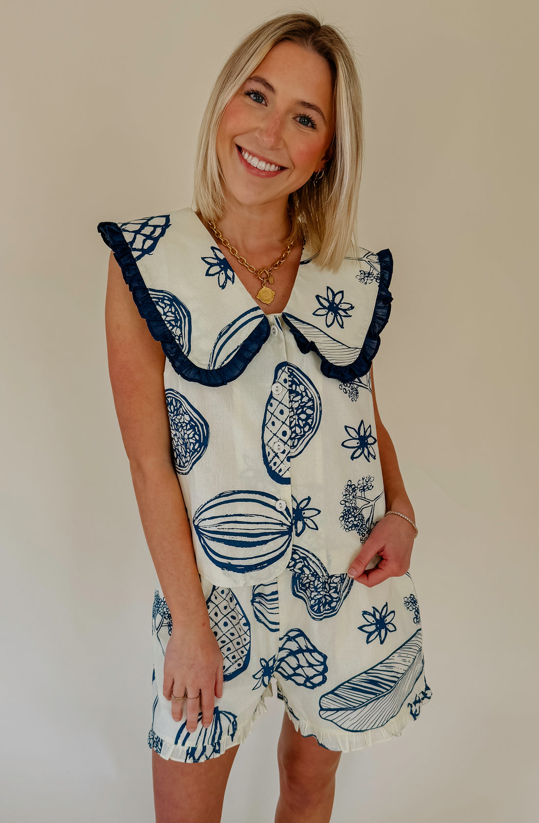 SEA YA LATER PETER PAN COLLAR TOP