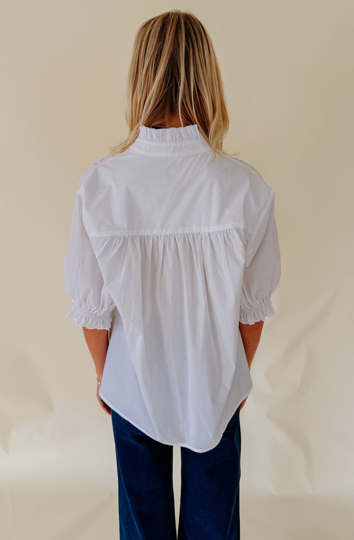 THE FRANCES POPLIN BLEND BLOUSE