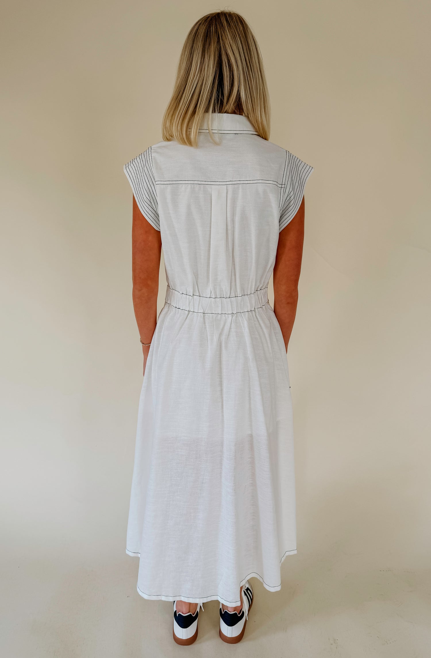 STITCHED TO PERFECTION MIDI DRESS