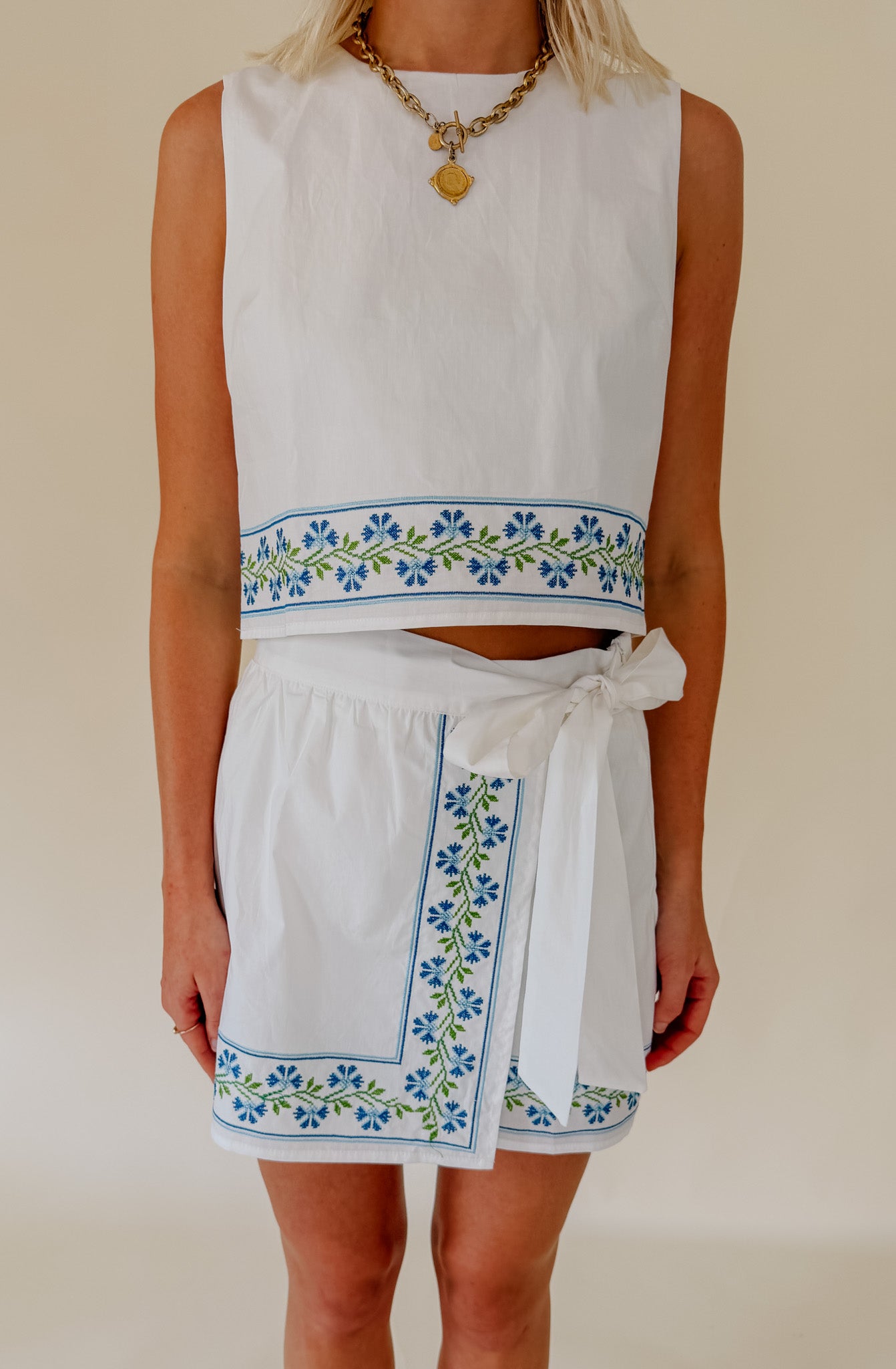 THE CAMILLE EMBROIDERED TANK