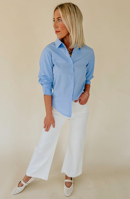 BUSINESS AS USUAL BUTTONED BLOUSE