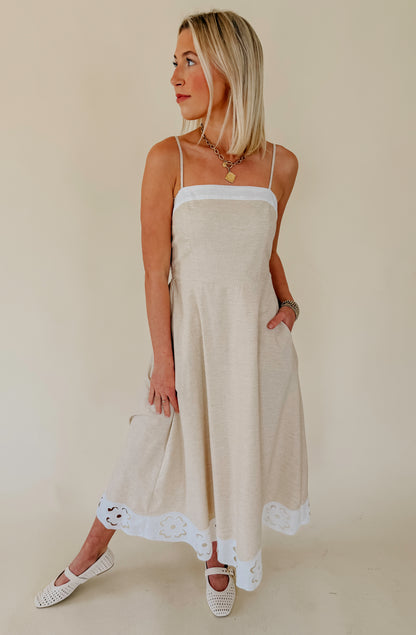 SPRING LINENS MIDI DRESS